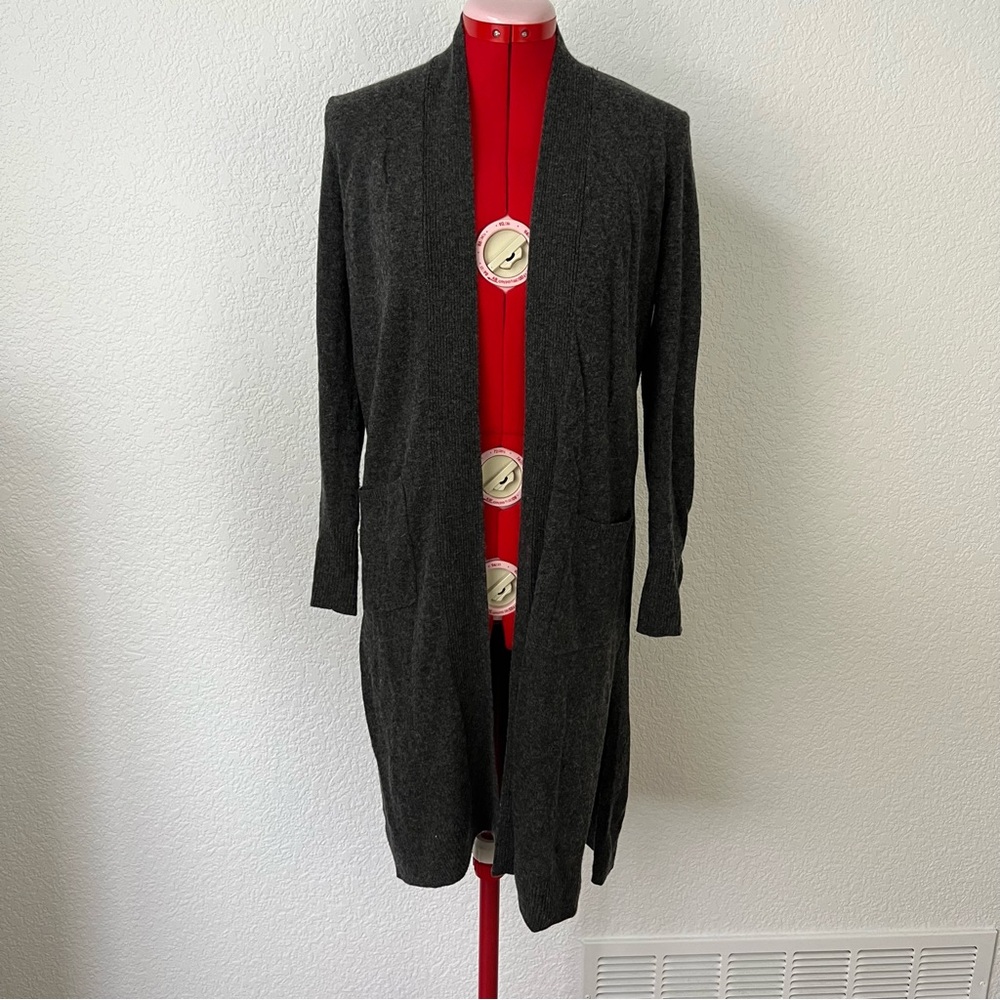 Loft Long Sleeve Charcoal Gray Open Cardigan Duster Size SP